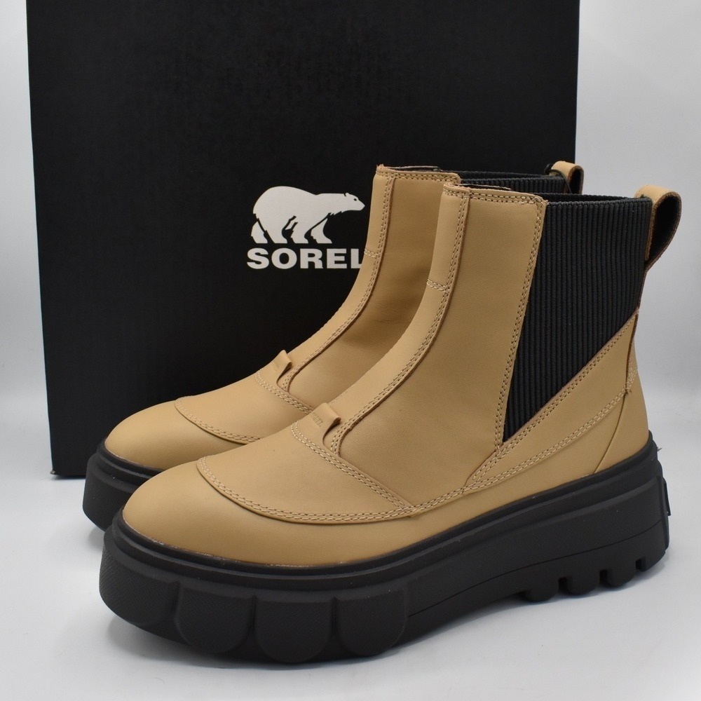 SOREL Caribou X Boot Chelsea WP Women 9.5 Canoe Jet NEW Waterproof Platform Lug